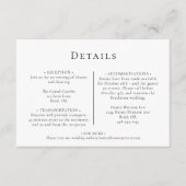 Einfache, moderne Hochzeiten - Horizontale Details Begleitkarte (Vorderseite)