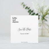 Einfache moderne Hochzeiten sichern das Datum Save The Date (Stehend Vorderseite)