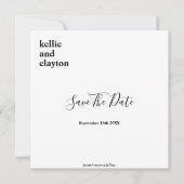 Einfache moderne Hochzeiten sichern das Datum Save The Date (Vorderseite)