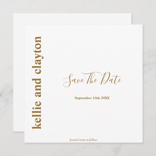 Einfache moderne Hochzeiten sichern das Datum Save The Date (Vorne/Hinten)
