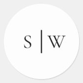 Einfache moderne Hochzeitmonogramm-Umschlag Aufkle Runder Aufkleber (Vorderseite)