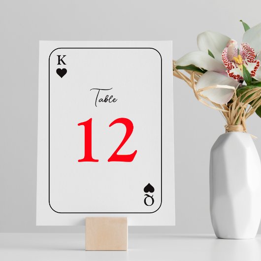 Einfache moderne Hochzeitqueen King Tischnummer Ca