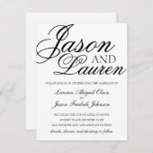 Einfache moderne Hochzeits-Einladung Einladung (Vorne/Hinten)