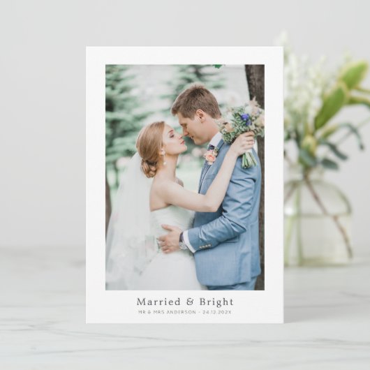 einfache, moderne Hochzeitsankündigung Karte (Stehend Vorderseite)