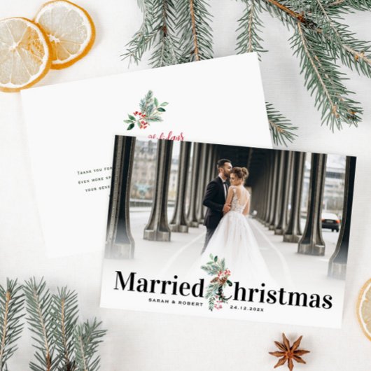 einfache, moderne Hochzeitsankündigung Postkarte