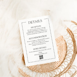 Einfache moderne Hochzeitsdetails Begleitkarte