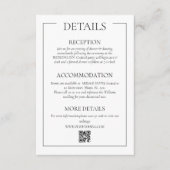 Einfache moderne Hochzeitsdetails Begleitkarte (Vorderseite)