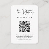 Einfache moderne Hochzeitsdetails mit QR-Code Begleitkarte (Vorderseite)