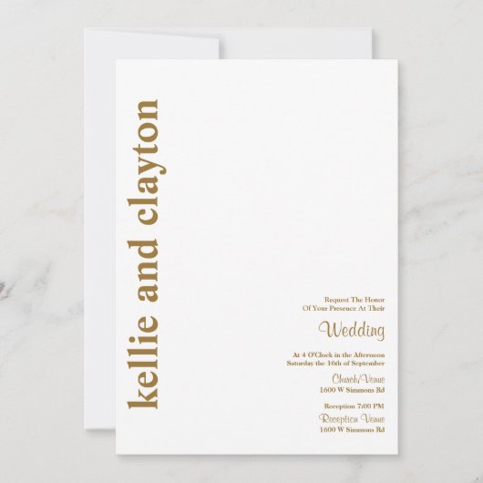 Einfache, moderne Hochzeitsfeier Einladung (Vorderseite)