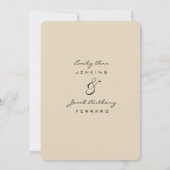 Einfache moderne Hochzeitsfeier Probe Einladung (Rückseite)