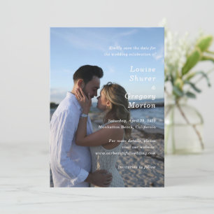 Einfache moderne Hochzeitsfotos Save The Date