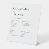 Einfache moderne Hochzeitsgetränke - Bar Sockelschild (Vorderseite)