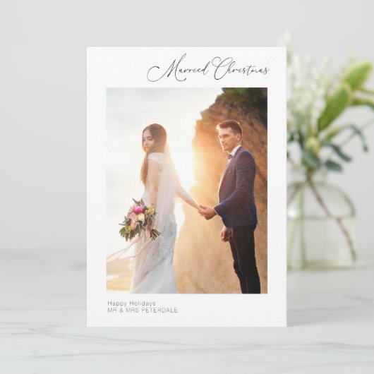 Einfache moderne Hochzeitskarte Dankeskarte (Stehend Vorderseite)