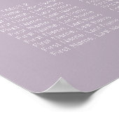 Einfache moderne Hochzeitskarte für Lilac Poster (Ecke)