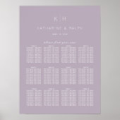 Einfache moderne Hochzeitskarte für Lilac Poster (Vorne)