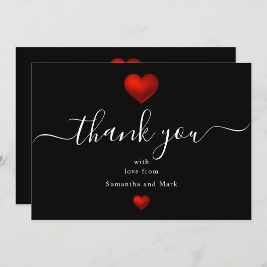 Einfache moderne Hochzeitskarte Rotes Herz Einladung (Vorne/Hinten)