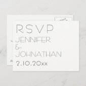 Einfache moderne Hochzeitskarten Einladungspostkarte (Vorne/Hinten)