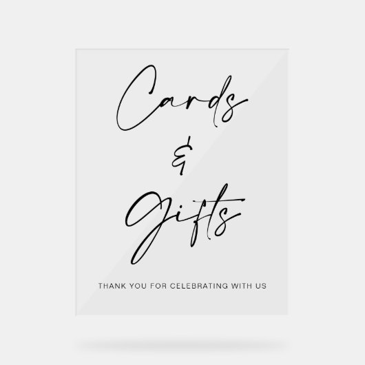 Einfache moderne Hochzeitskarten und Geschenktisch Acrylschild (Vorderseite)