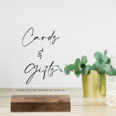 Einfache moderne Hochzeitskarten und Geschenktisch Acrylschild