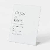 Einfache moderne Hochzeitskarten und Geschenkzeich Sockelschild (Vorderseite)