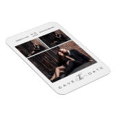 Einfache moderne Hochzeitskasse für 3 Fotos Magnet (Rechte Seite)