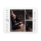 Einfache moderne Hochzeitskasse für 3 Fotos Magnet (Horizontal)