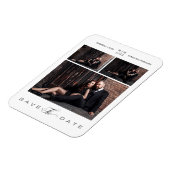 Einfache moderne Hochzeitskasse für 3 Fotos Magnet (Linke Seite)