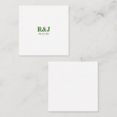Einfache moderne Hochzeitsmonogramm Mitteilungskarte (Vorne/Hinten)