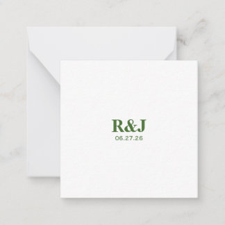 Einfache moderne Hochzeitsmonogramm Mitteilungskarte