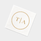 Einfache moderne Hochzeitsmonogramm Servietten Mit Folie (Links)