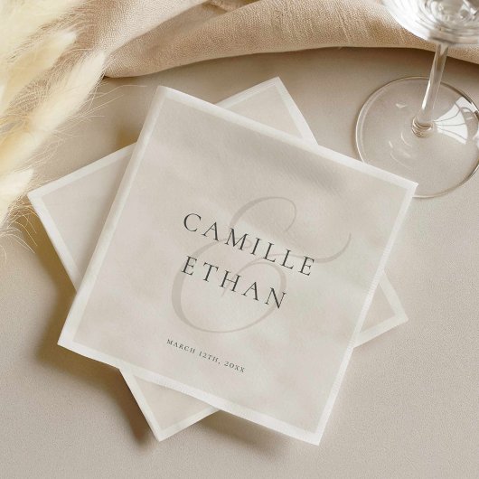 Einfache moderne Hochzeitspapier Serviette