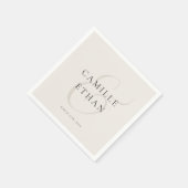 Einfache moderne Hochzeitspapier Serviette (Ecke)