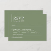 Einfache moderne Hochzeitssage Grüne Weiße Antwort (Vorne/Hinten)