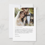 Einfache moderne Hochzeitsschrift für Foto Dankeskarte (Rückseite)