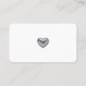 Einfache moderne Hochzeitssilber Herzflatter Platz Platzkarte (Rückseite)