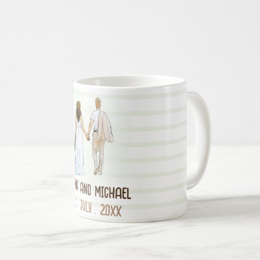 Einfache moderne Hochzeitsvorstellung Kaffeetasse (VorderseiteRechts)