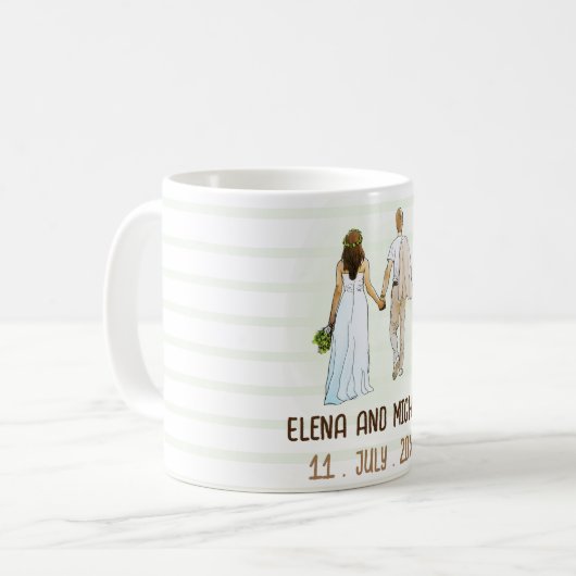 Einfache moderne Hochzeitsvorstellung Kaffeetasse (Vorderseite Links)