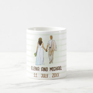 Einfache moderne Hochzeitsvorstellung Kaffeetasse