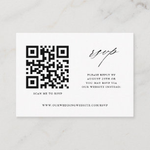 Einfache moderne Hochzeitwebseite UAWG mit QR-Code Begleitkarte