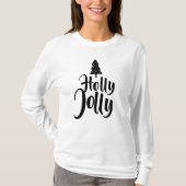 Einfache moderne Holly Jolly frohe Weihnachten Neu T-Shirt (Vorderseite)