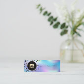 Einfache moderne holografische Instagramm Social M Mini Visitenkarte (Stehend Vorderseite)