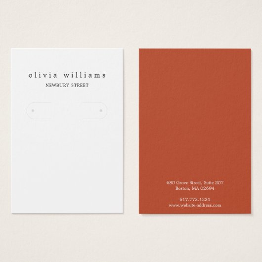 Einfache moderne Hoop-Earring-Display-Karte (Vorne & Hinten)