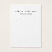 Einfache moderne Hoop-Earring-Display-Karte (Vorderseite)