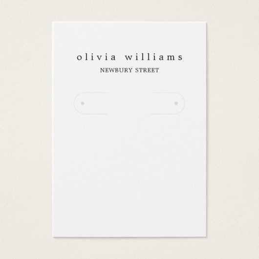 Einfache moderne Hoop-Earring-Display-Karte (Vorderseite)