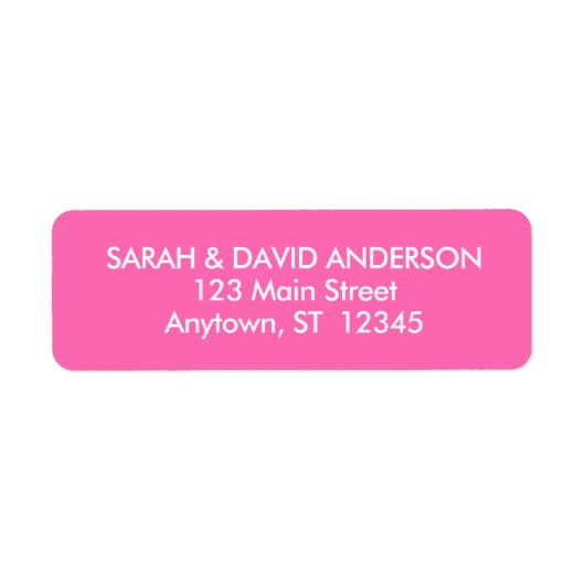 Einfache, moderne Hot-Pink-Rücksendeadresse (Vorne)