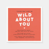 Einfache moderne ich Liebe Sie rot-weiße Typografi Serviette (Vorderseite)