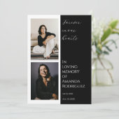 Einfache Moderne im Liebesgedächtnisfoto Einladung (Stehend Vorderseite)