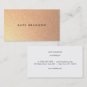 Einfache moderne Imitate Gold Beauty Salon Visitenkarte (Vorne/Hinten)
