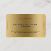 Einfache moderne Imitate Gold Metallic Design 2 Visitenkarte (Rückseite)