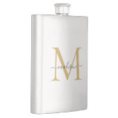 Einfache moderne Imitate Gold Monogram Girl Script Flachmann (Rechts)